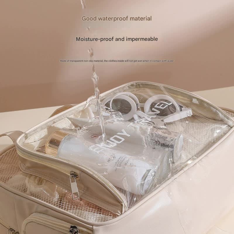 Waterproof beach bag with wet and dry separation, gym and swim storage bag, toiletries and cosmetic bag for swimsuits and goggles (Pink has no shoe compartment) 4