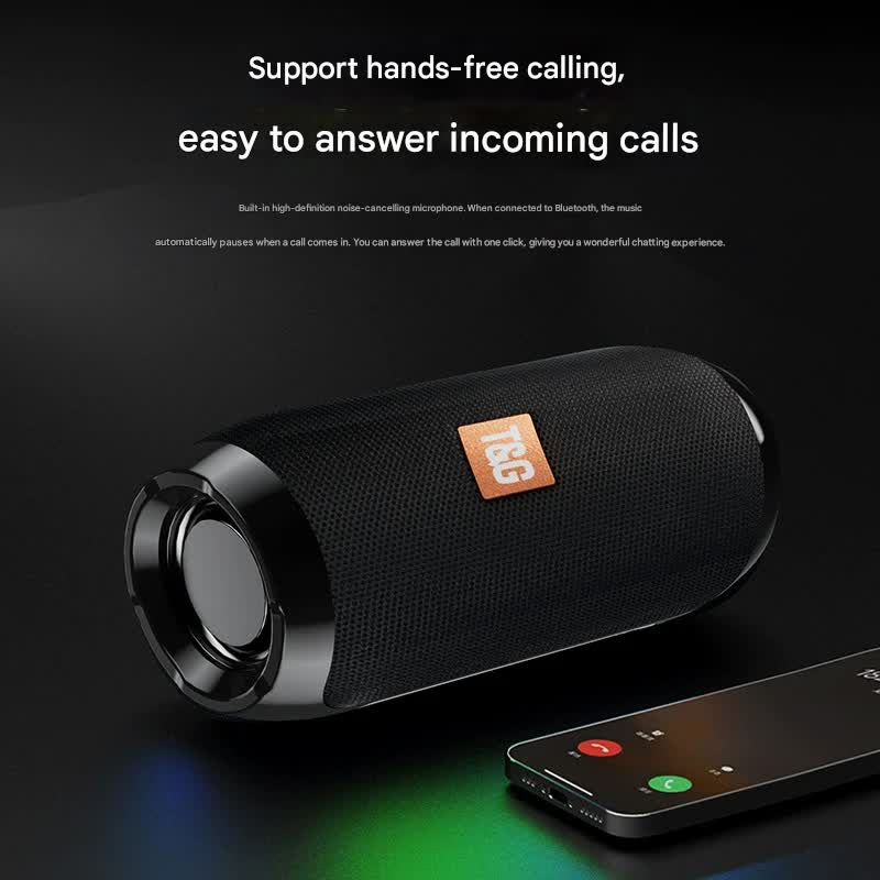 Blue (orange stripes)Portable Bluetooth Speaker - HiFi 360 Degree Audio Wireless Mini Speaker, Support Hands-free Calling 3