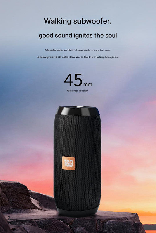Blue (orange stripes)Portable Bluetooth Speaker - HiFi 360 Degree Audio Wireless Mini Speaker, Support Hands-free Calling 5