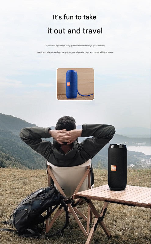 Blue (orange stripes)Portable Bluetooth Speaker - HiFi 360 Degree Audio Wireless Mini Speaker, Support Hands-free Calling 7