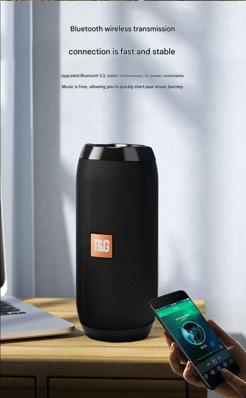 Blue (orange stripes)Portable Bluetooth Speaker - HiFi 360 Degree Audio Wireless Mini Speaker, Support Hands-free Calling 8