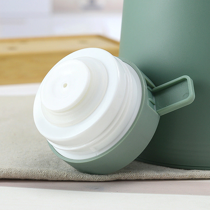 1000ml Bamboo Green thermos bottle with wooden handle, double-layer glass liner coffee pot, suitable for hot and cold drinks 7