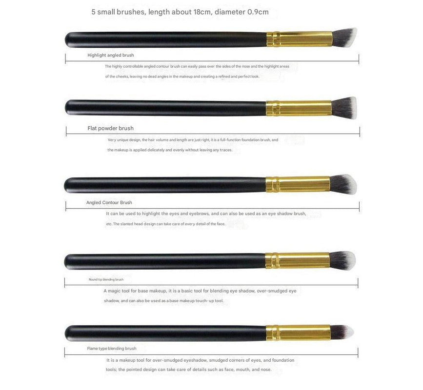 10-Piece White gold Makeup Brush Set - Large and Small Brushes for Professional Beauty Application 3