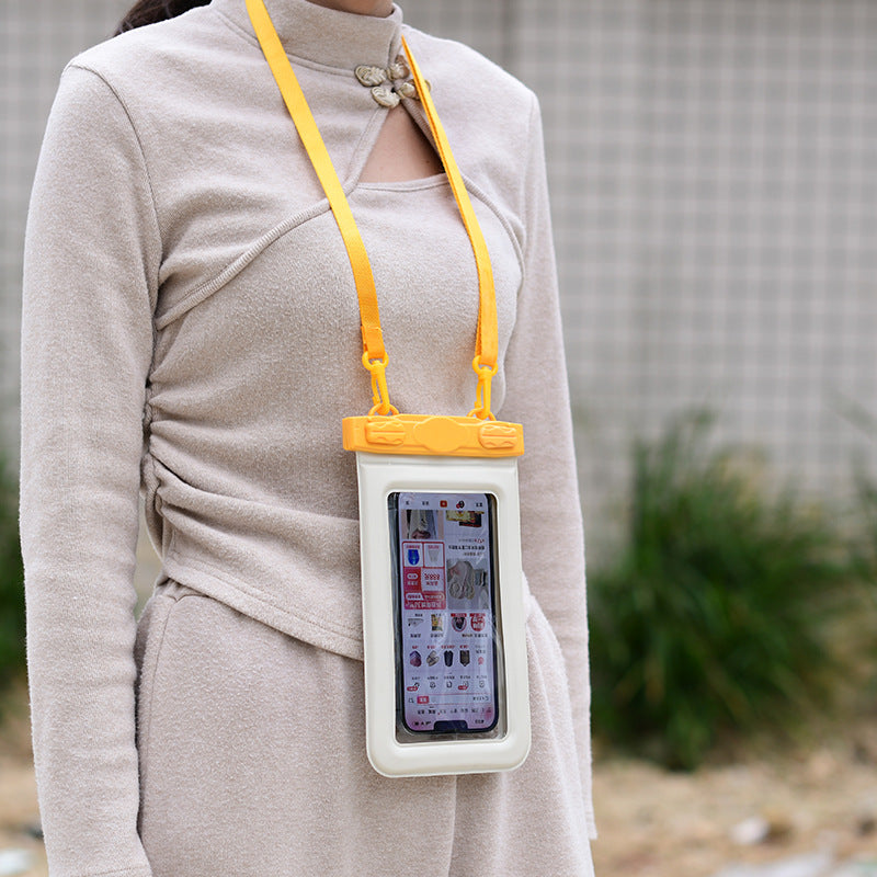IPX8 Waterproof Phone Pouch with Inflatable Floating Layer,Touchscreen Dry Bag for Swimming(white) 4