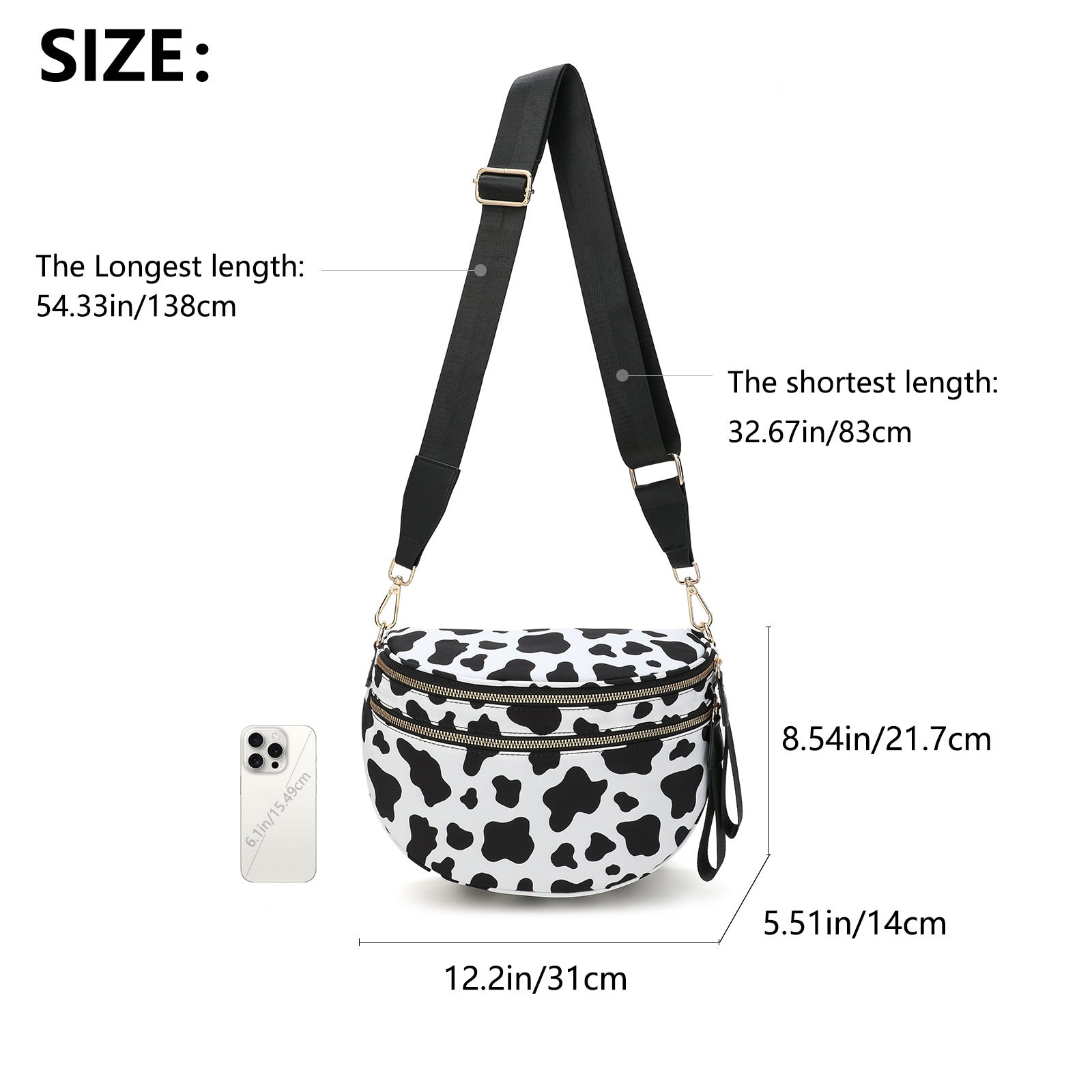Oxford Cloth Crossbody Bag,Large Capacity Shell-Shaped Fanny Pack with Adjustable Strap(Rose red plaid) 4