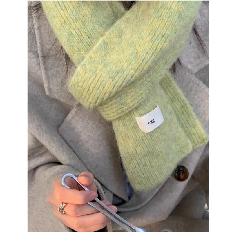 Yellow Cozy Knit Scarf - Soft Wool-Blend Winter Neck Wrap, Warm and Stylish 3