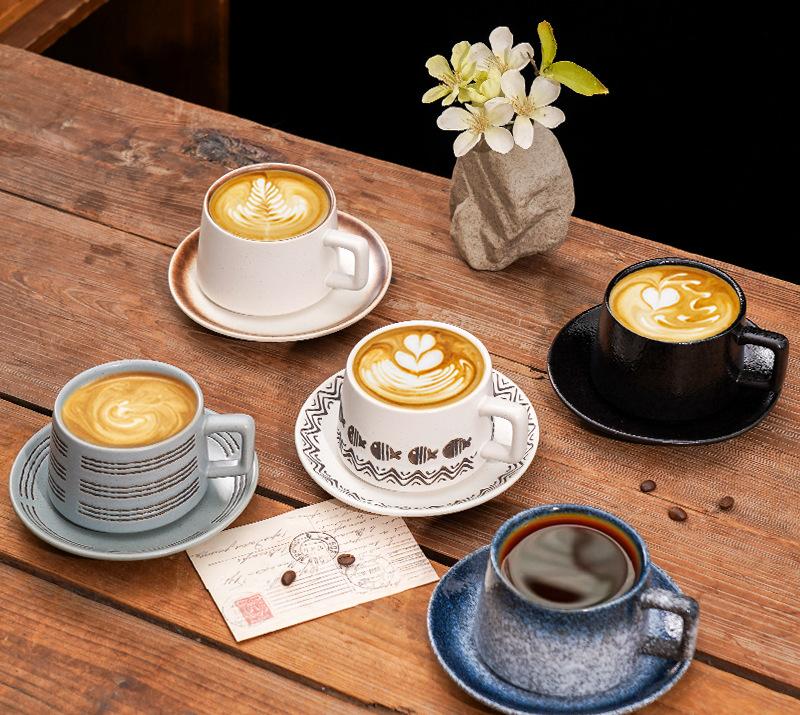 Vintage Ceramic Coffee Cup and Saucer Set - Elegant Afternoon Tea Set(Tea Embroidery)