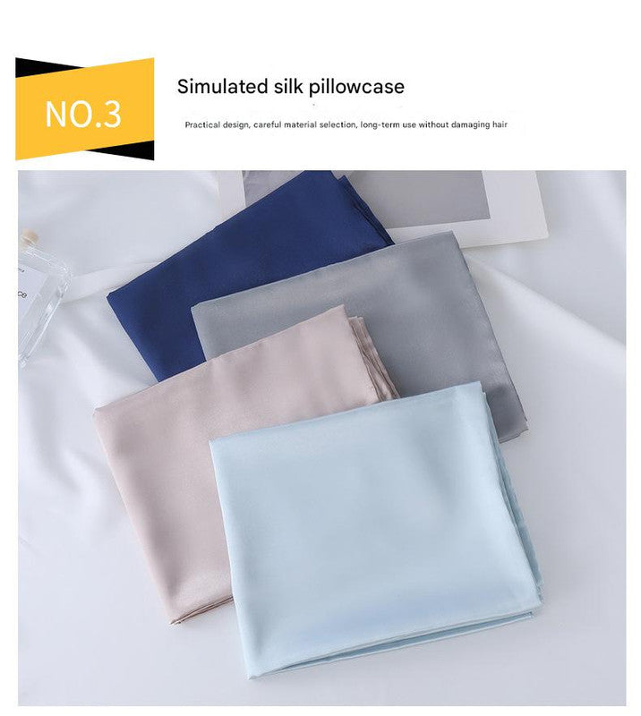 Luxury Satin Sleep Mask Gift Set,4-Piece with Pillowcase and Hair Accessories(Navy blue) 4