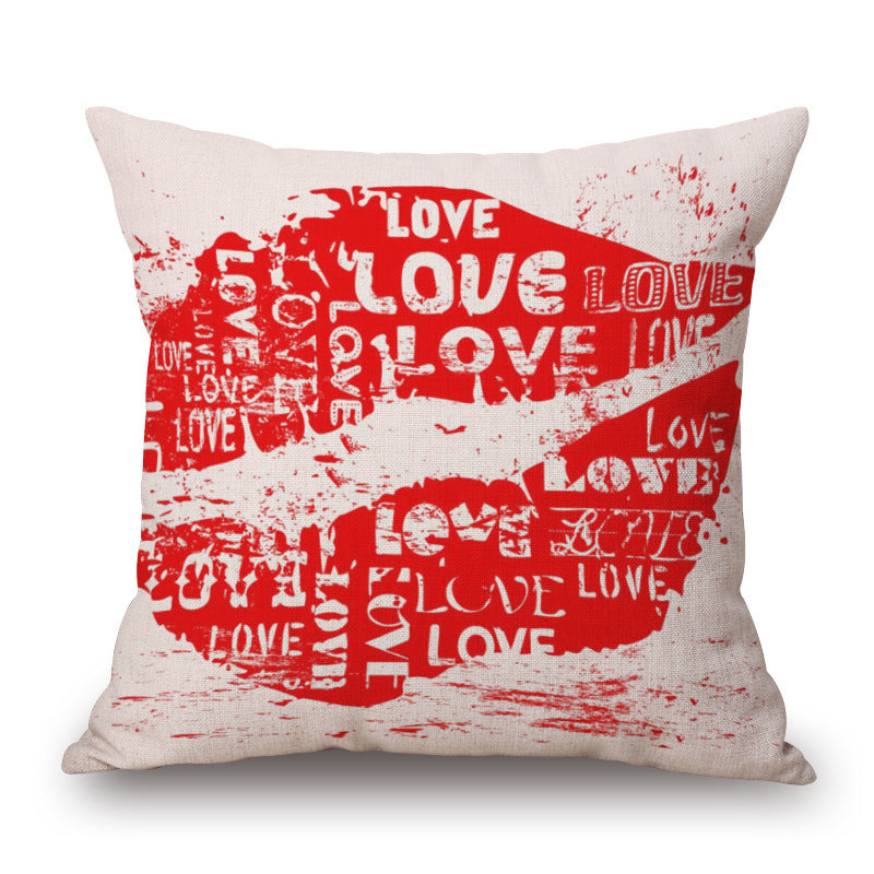 Pop Art Graphic Throw Pillow - Vintage Style Cushion for Home Decor(White-red)