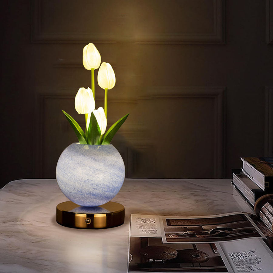 White Tulip Night Light - Floral Table Lamp for Bedroom Ambiance 5