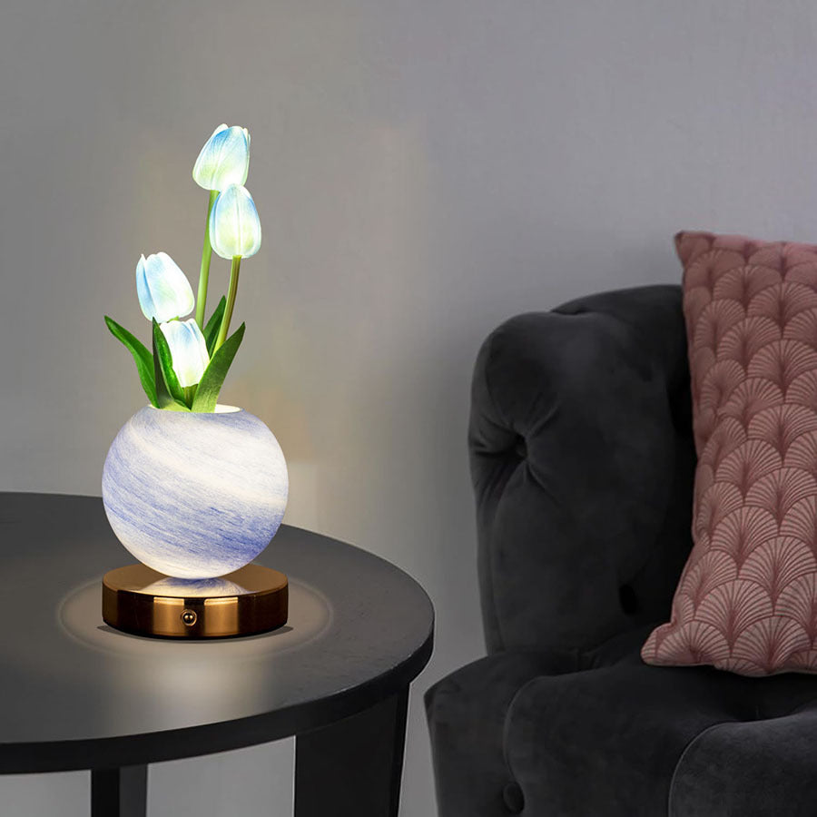 White Tulip Night Light - Floral Table Lamp for Bedroom Ambiance 6