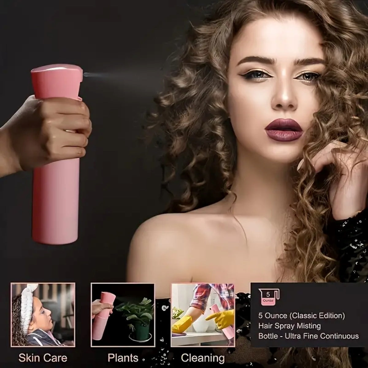 Complete Hair Styling Kit with Detangling Brushes, Combs, Spray Bottle, and Accessories(Purple) 4