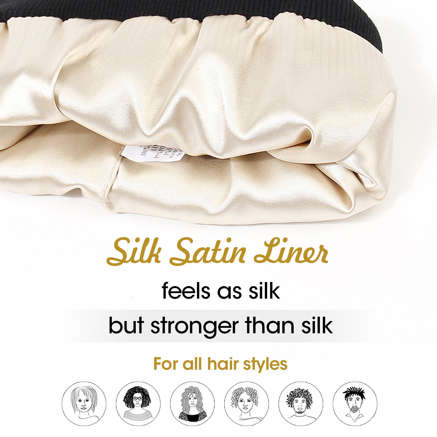Premium Warm Beanie with Silk Satin Lining(White) 4