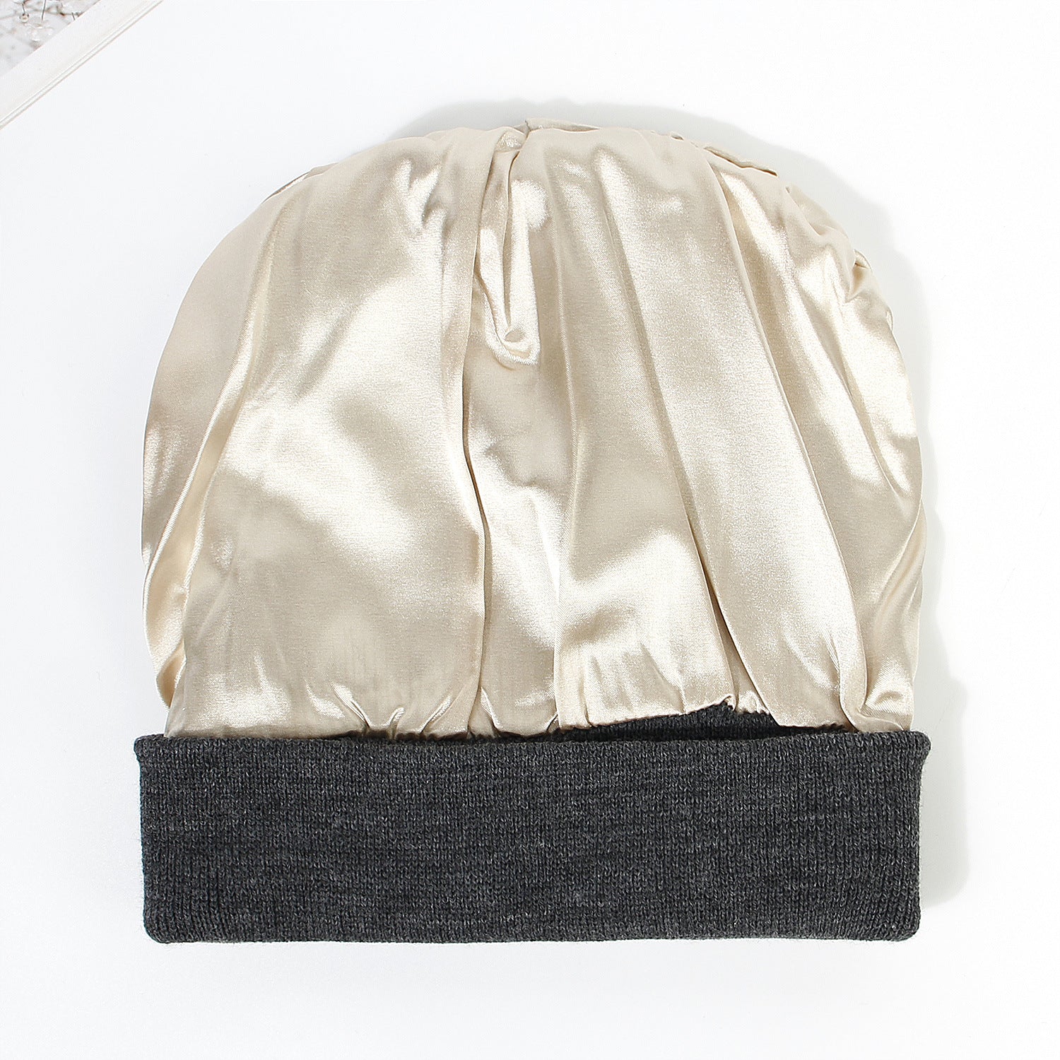 Premium Warm Beanie with Silk Satin Lining(Dark Gray) 3