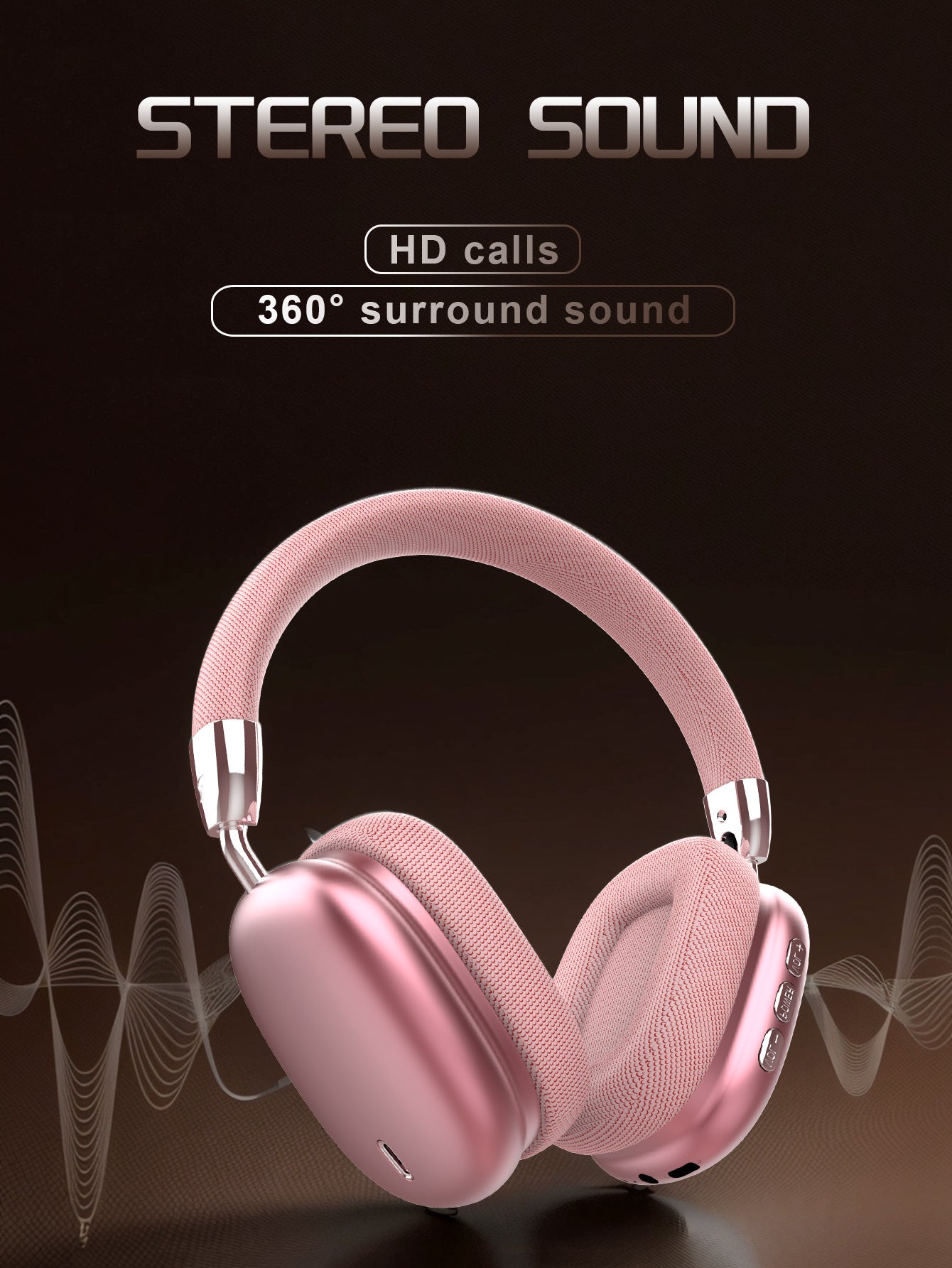 Premium Wireless Bluetooth Headphones with Stereo Hi-Fi Sound(silver) 3