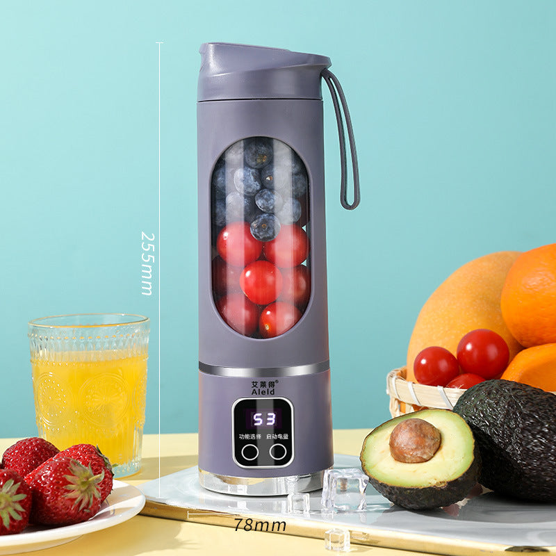 Portable Electric Juicer Blender - 450ml USB Rechargeable Smoothie Maker with 12 Blades(Purple)