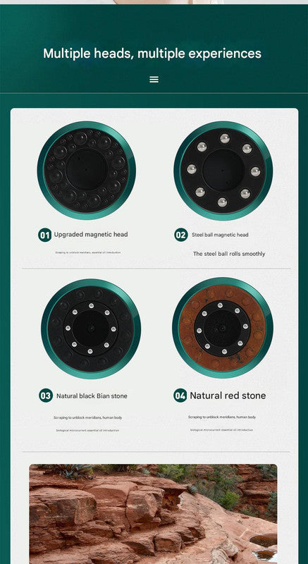 Rechargeable 6-Level Electric Cupping & Gua Sha Massager with LED Display & Magnetic Therapy Head(grey) 3