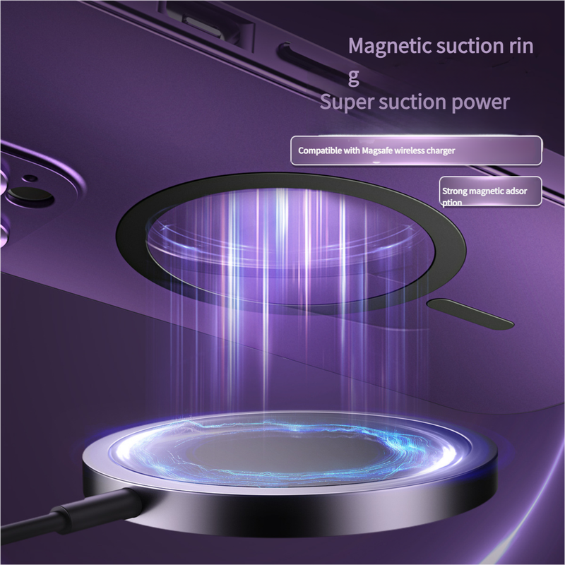 Innovative Detachable Backplate Case for iPhone 14 Pro Max with Strong MagSafe Compatibility(Purple) 4