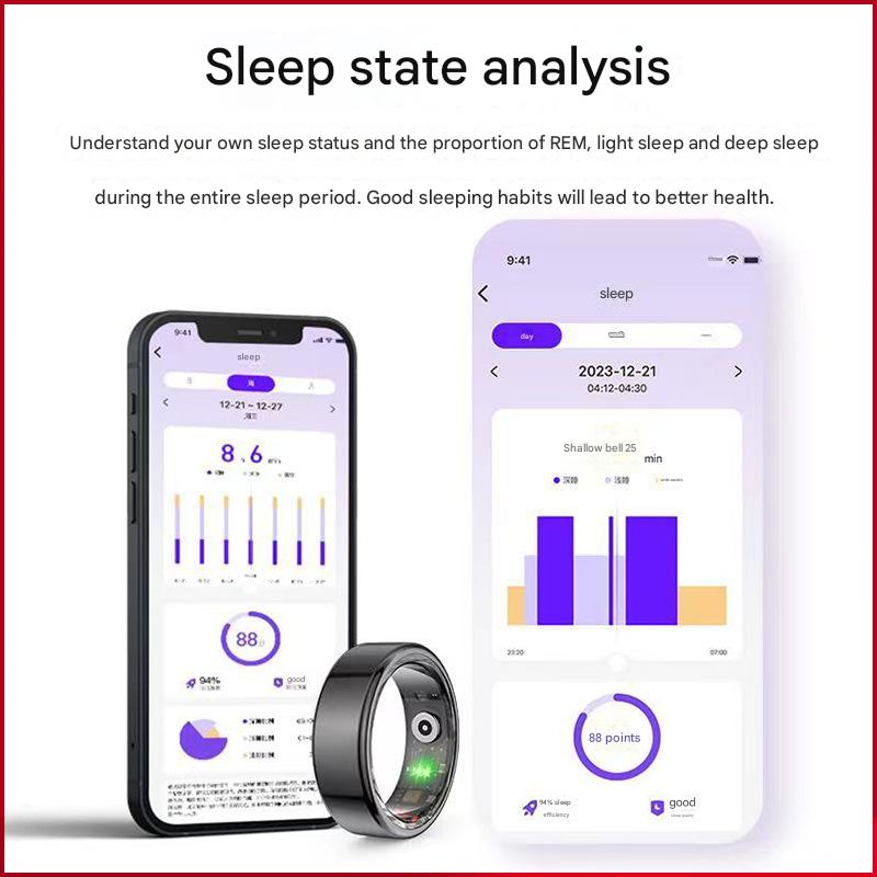 Advanced Smart Health Ring - 24/7 Heart Rate, SpO2, Sleep & Activity Tracker with Magnetic Charging(Silver) 3