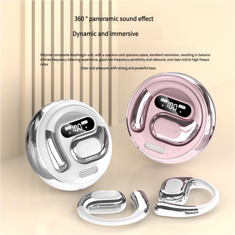 Open-Ear Conduction TWS Earbuds - Bluetooth 5.5, HIFI Sound, LED Display(black) 3