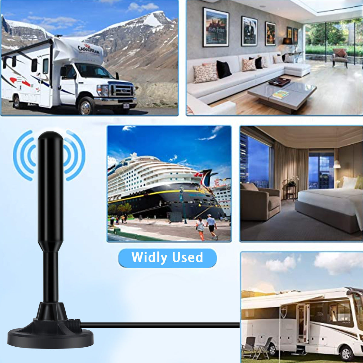 HD 4K Digital TV Antenna - 22dB High Gain, Long Range Reception with 5m Cable & IEC Connector 4