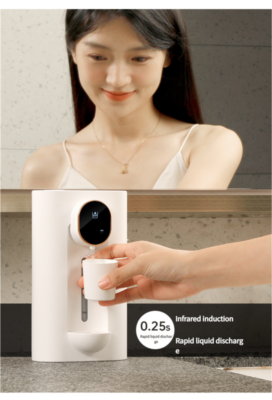 Smart Automatic Mouthwash Dispenser - Wall-Mounted, 3 Adjustable Levels, LED Display & Magnetic Cups(white) 4
