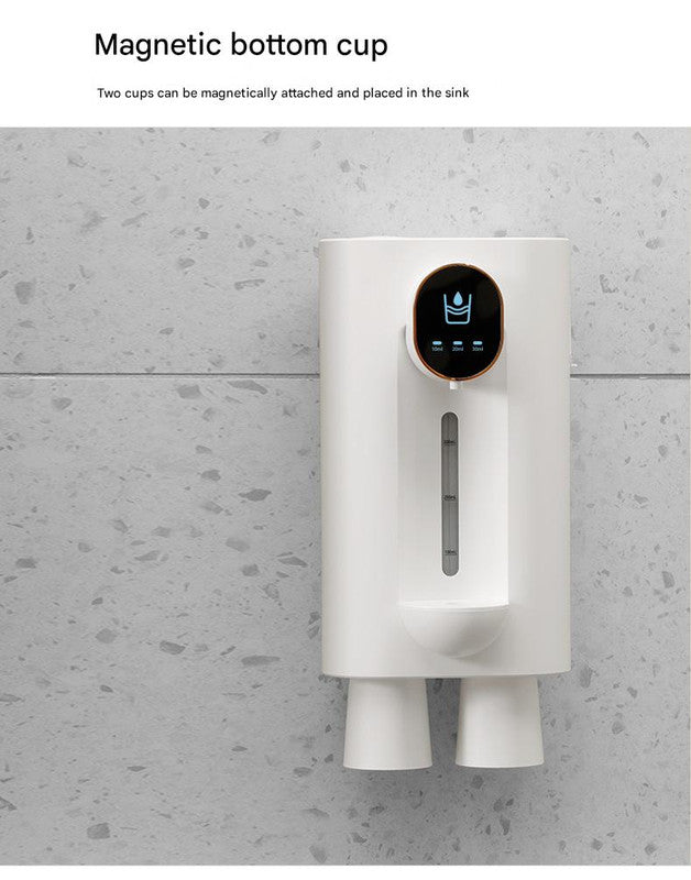 Smart Automatic Mouthwash Dispenser - Wall-Mounted, 3 Adjustable Levels, LED Display & Magnetic Cups(white) 5