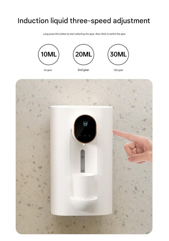 Smart Automatic Mouthwash Dispenser - Wall-Mounted, 3 Adjustable Levels, LED Display & Magnetic Cups(Black) 3
