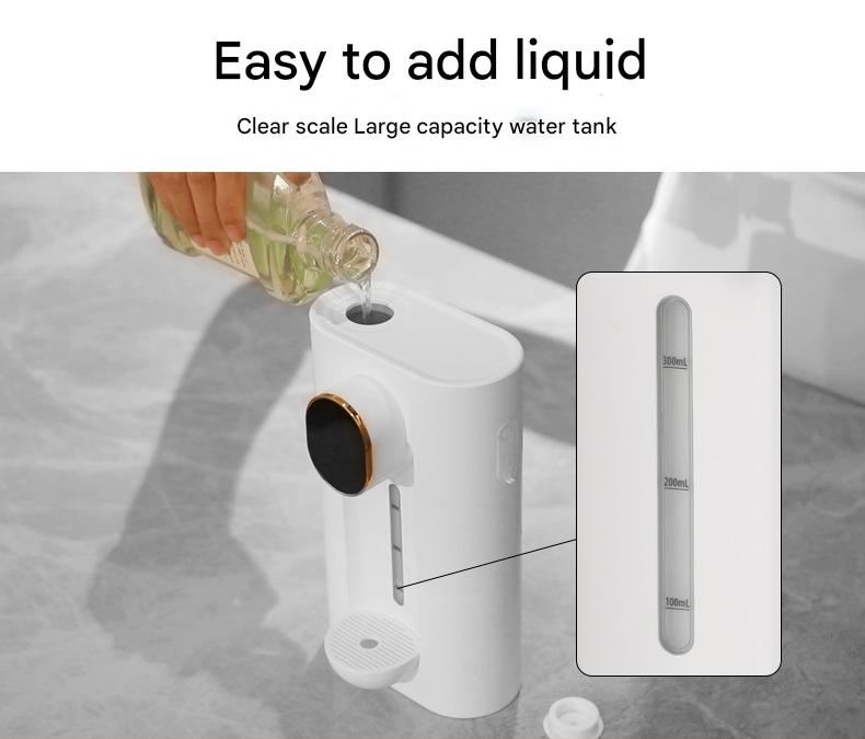 Smart Automatic Mouthwash Dispenser - Wall-Mounted, 3 Adjustable Levels, LED Display & Magnetic Cups(Black) 7