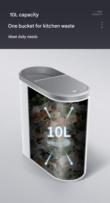 Slim Press-Top Trash Can with Top Storage Compartment - Narrow Design for Bathroom & Small Spaces(Ash cover + ash bucket) 5