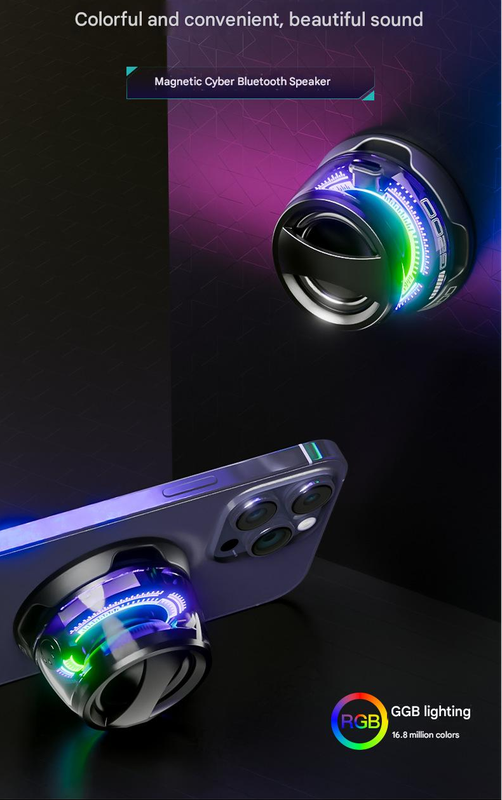 G300 Magnetic Suction Bluetooth Speaker - RGB Lights, 40mm Driver, 6H Playtime(Purple) 4