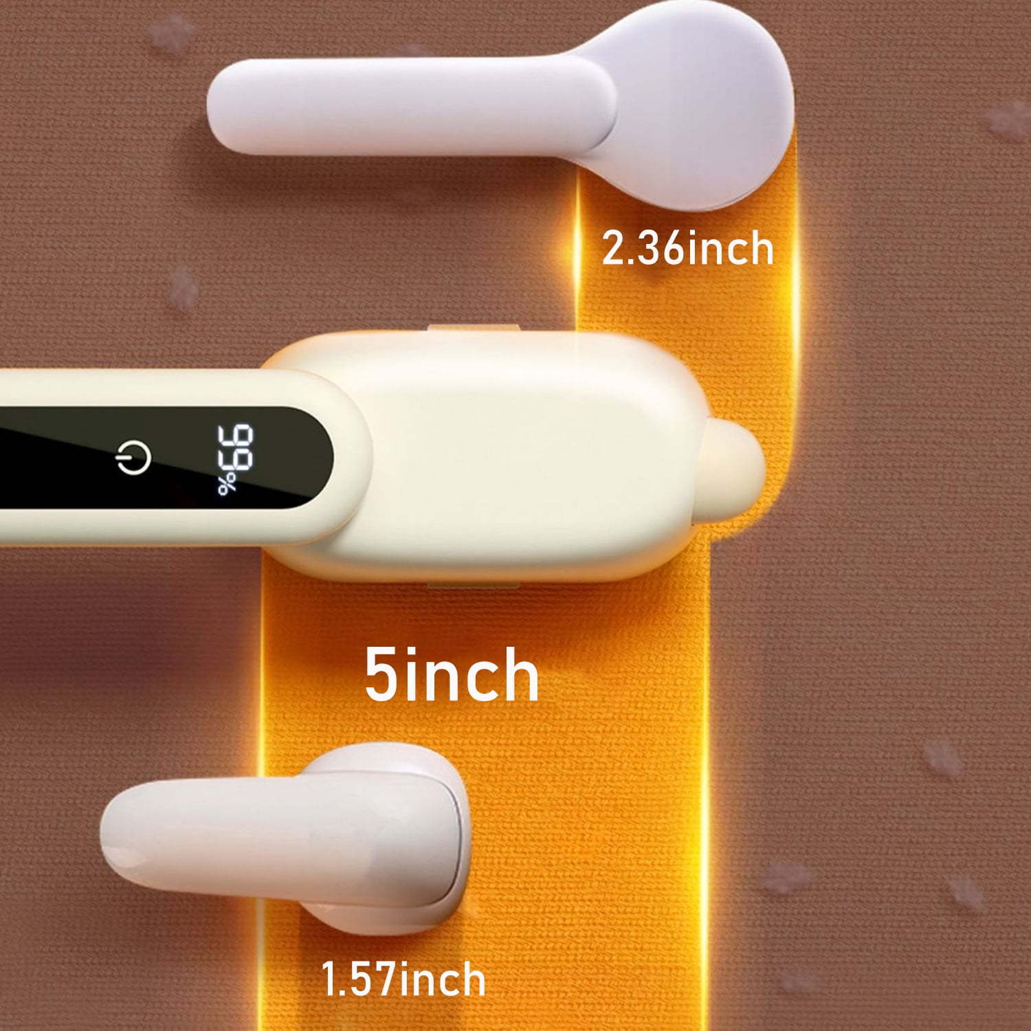 Compact Electric Lint Remover with LED Display & Dual Head - USB Rechargeable(yellow) 3