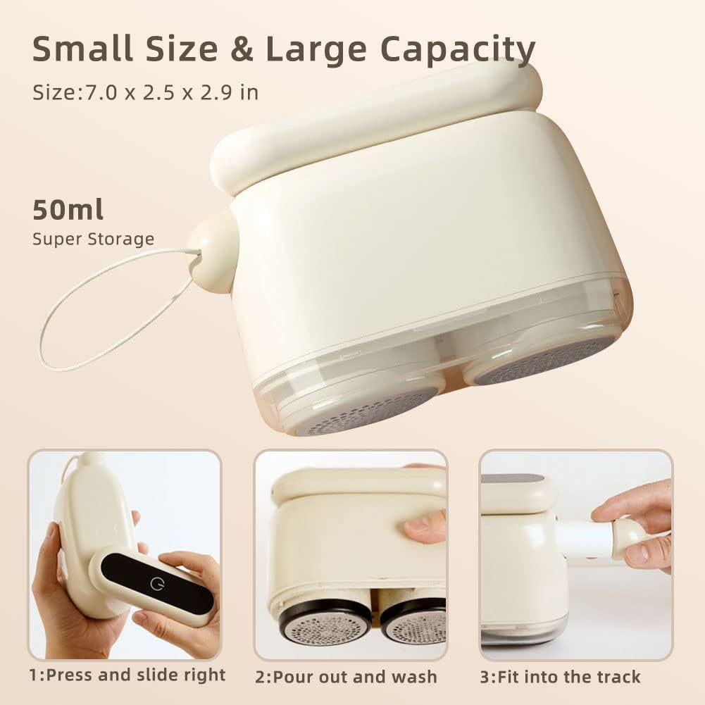 Compact Electric Lint Remover with LED Display & Dual Head - USB Rechargeable(Dark green) 3