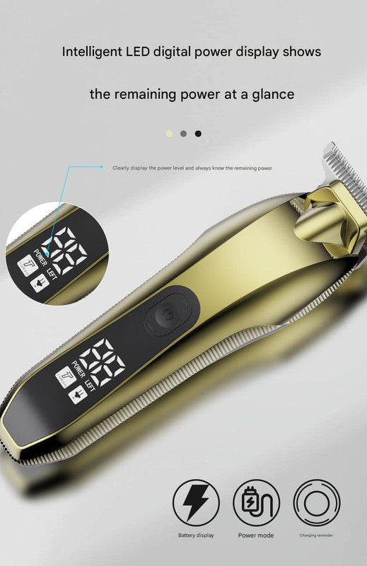 Professional Electric Hair Clipper & Beard Trimmer - USB Rechargeable, LED Display(Gray) 5