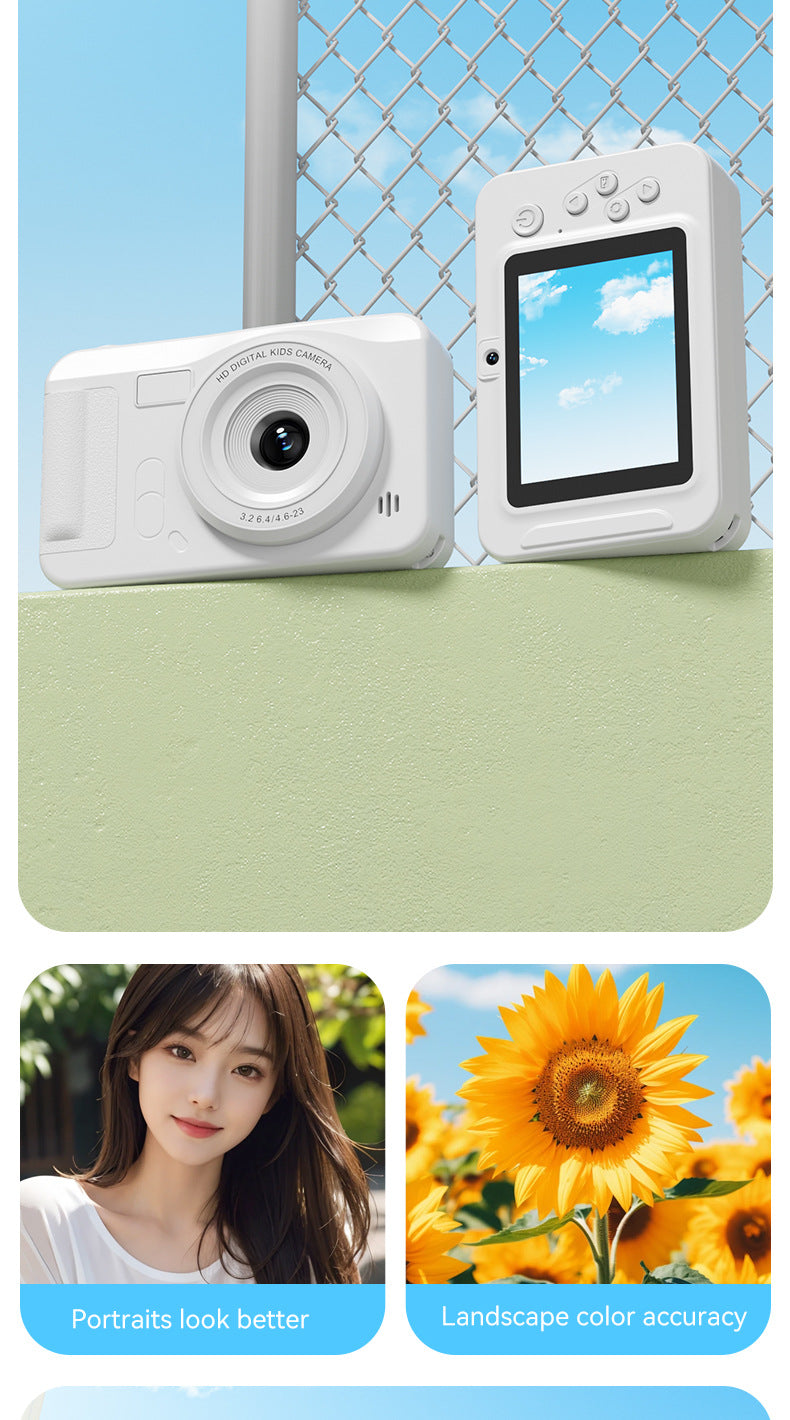 Student HD Digital Camera - 44MP, 8x Zoom, Autofocus, Dual Lens, Type-C Charging (white) 5