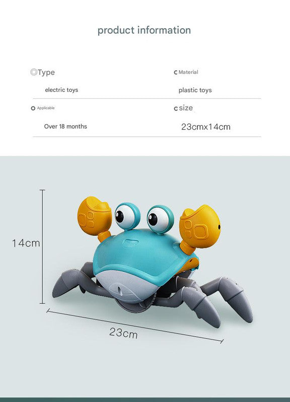Interactive Crawling Crab Baby Toy with Music, Lights & Obstacle Avoidance(green) 6