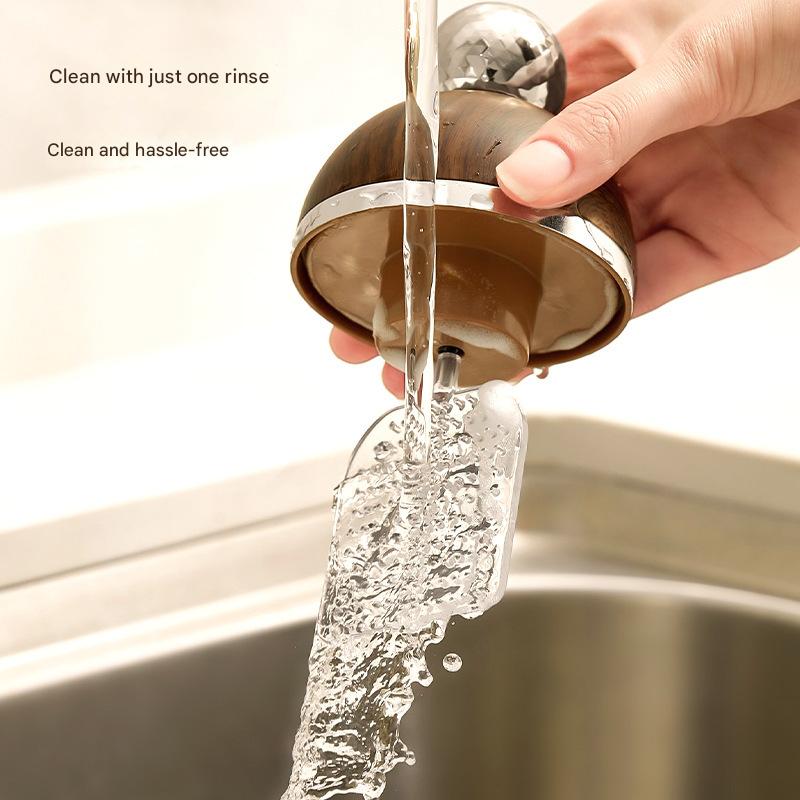 Electric Foaming Cleanser Maker - Rechargeable, Dense Foam for Deep Cleansing(Walnut + Silver) 3