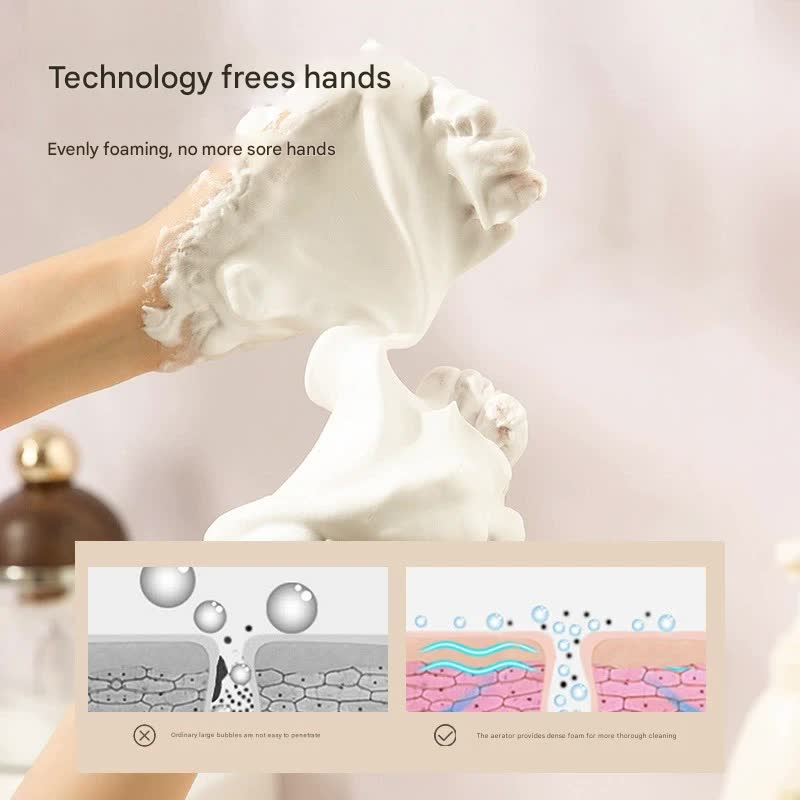 Electric Foaming Cleanser Maker - Rechargeable, Dense Foam for Deep Cleansing(Elegant Black)