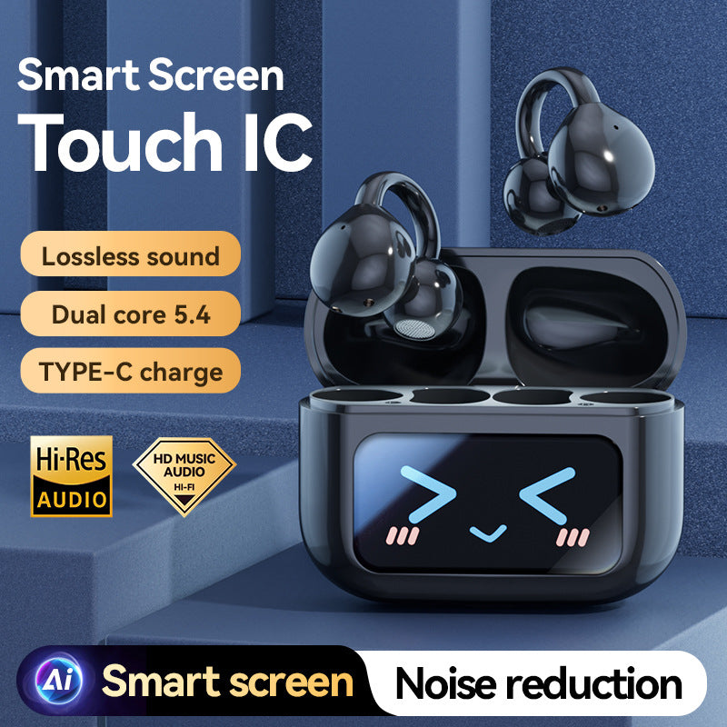 Smart TWS Earbuds with Full Touch Screen Case - Wireless 5.4, Open-Ear, Noise Reduction(black) 3