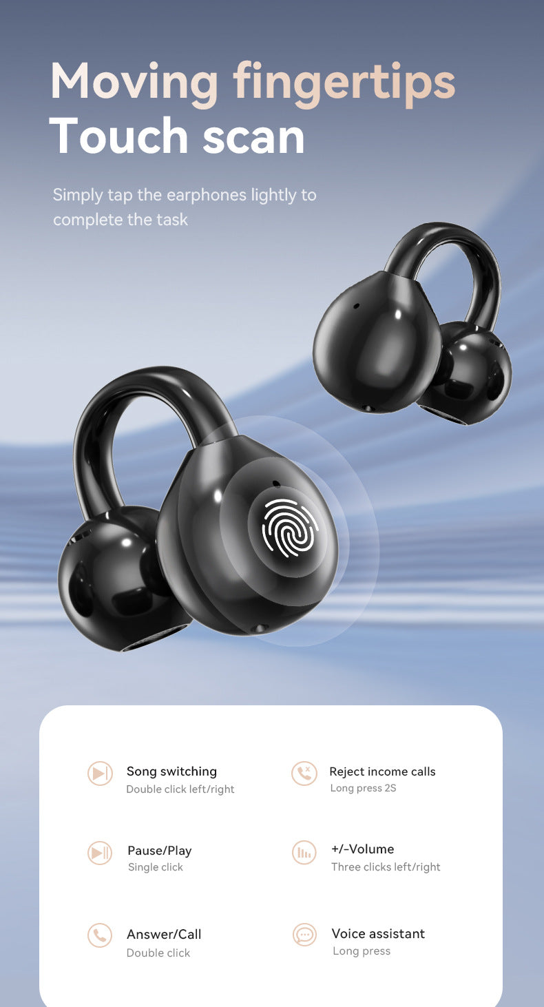 Smart TWS Earbuds with Full Touch Screen Case - Wireless 5.4, Open-Ear, Noise Reduction(black) 7