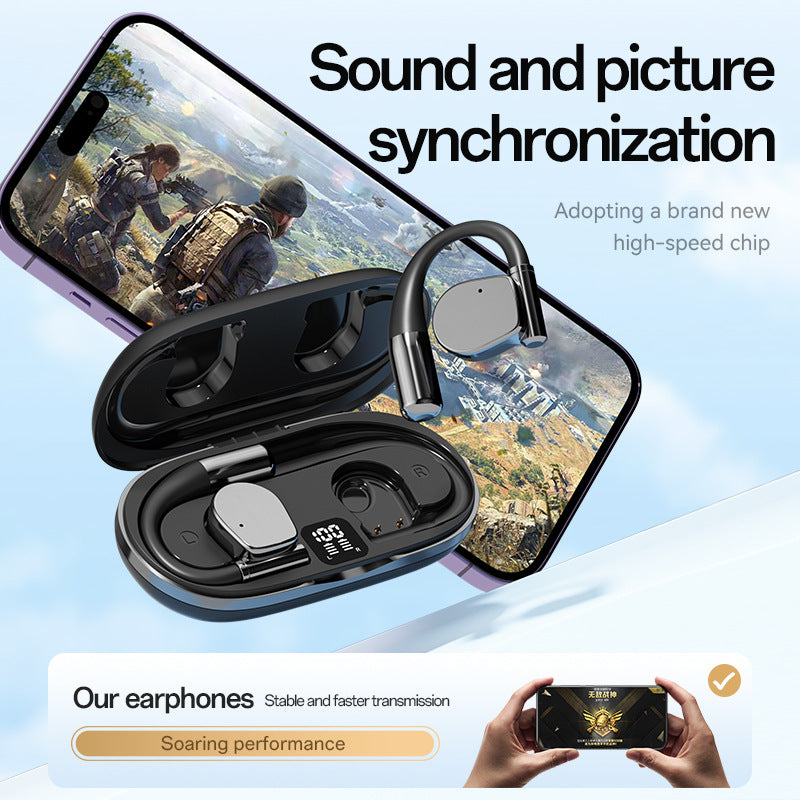 Open-Ear TWS Wireless Earbuds with HIFI Sound & LED Display - Dolby Surround(black) 3