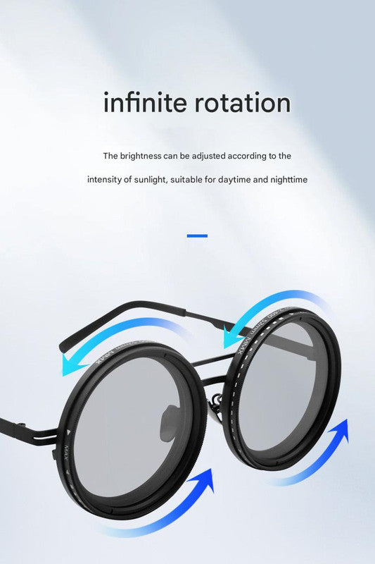 Adjustable ND9 Filter Sunglasses,Steampunk Retro Design with Polarized HD Anti-Glare Lenses(black) 3