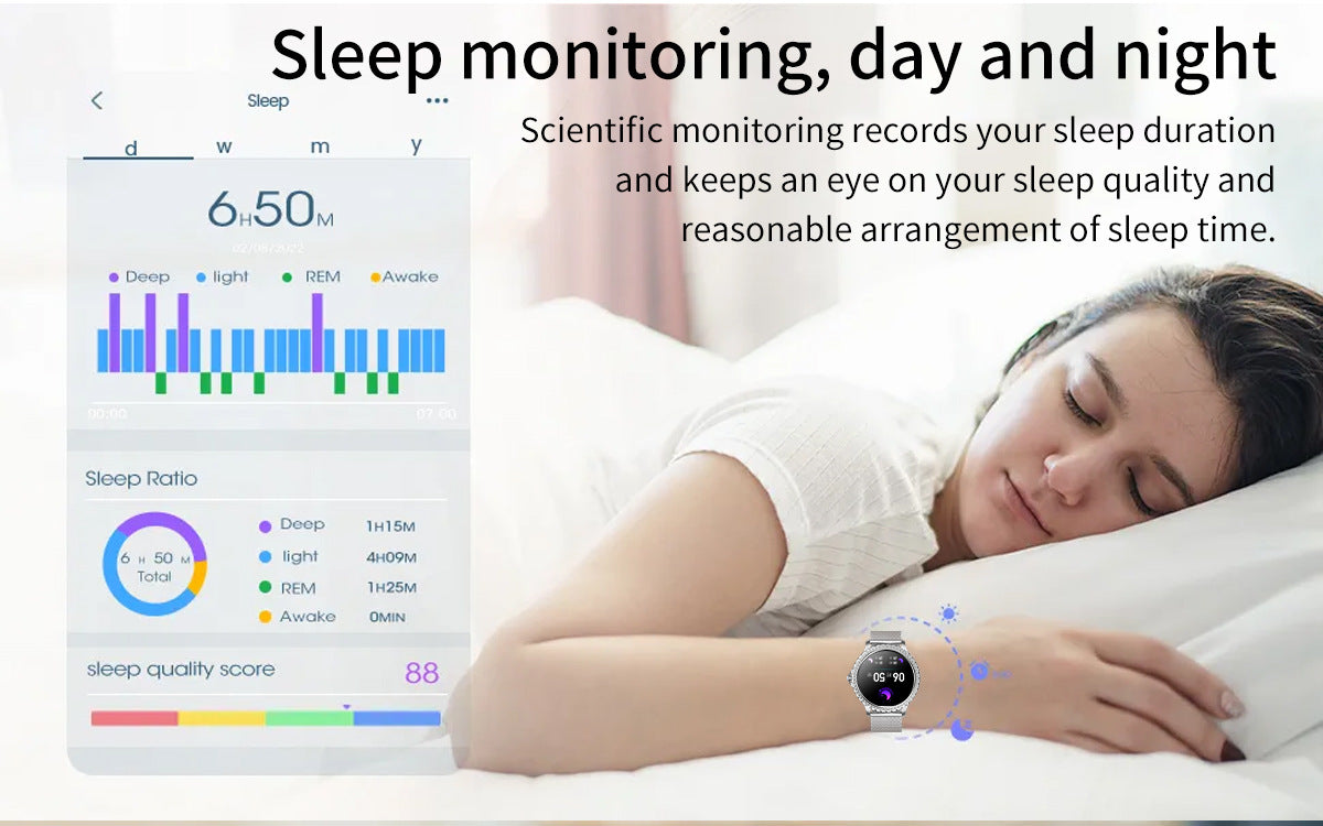 Elegant Women's Smartwatch,HD Touchscreen, Bluetooth Calls, Health Monitoring(Purple) 8