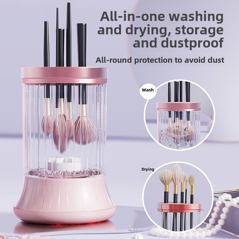 Pink Electric Makeup Brush Cleaner & Dryer Machine - Automatic Spinner Tool (Rechargeable model) 5