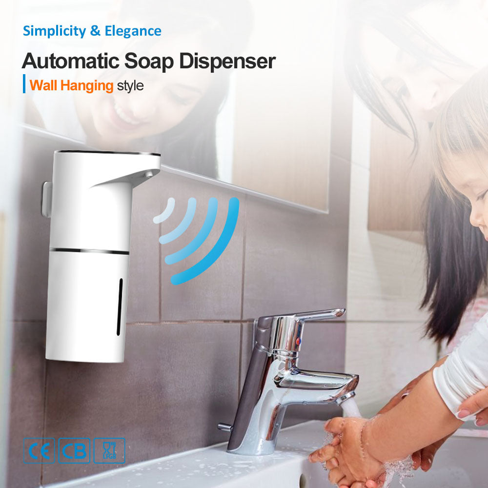 White Automatic Foaming Soap Dispenser - USB Rechargeable, Touchless Infrared Sensor 3