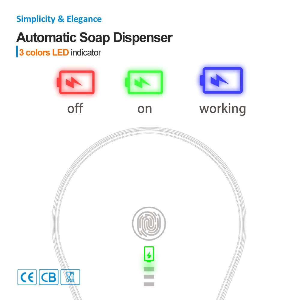 White Automatic Foaming Soap Dispenser - USB Rechargeable, Touchless Infrared Sensor 5