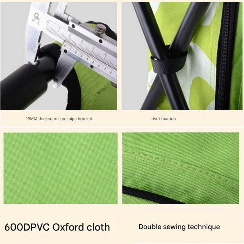 Green Insulated Cooler Backpack Chair - Foldable Stool for Picnics & BBQ 6