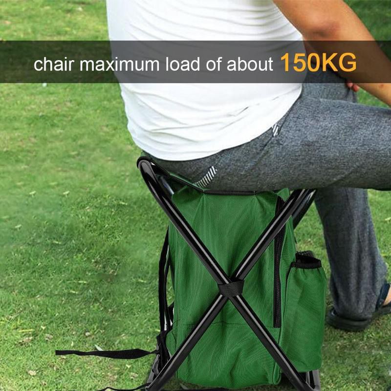 Camouflage Insulated Cooler Backpack Chair - Foldable Stool for Picnics & BBQ 3