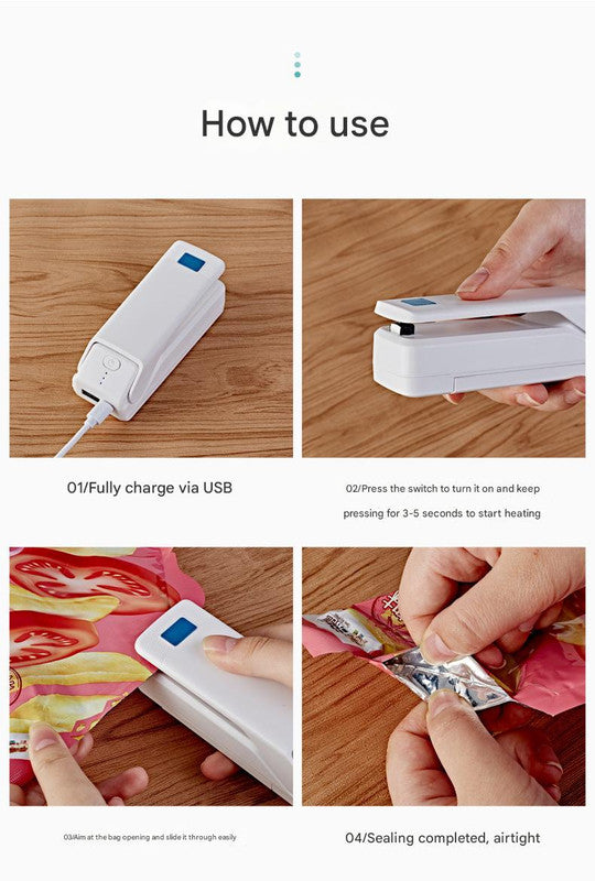 Kitchen Gadget: Portable Heat Sealer - Seals Bags, Cuts, Holds Phone 3