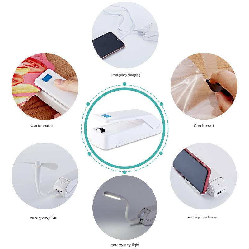 Kitchen Gadget: Portable Heat Sealer - Seals Bags, Cuts, Holds Phone 4
